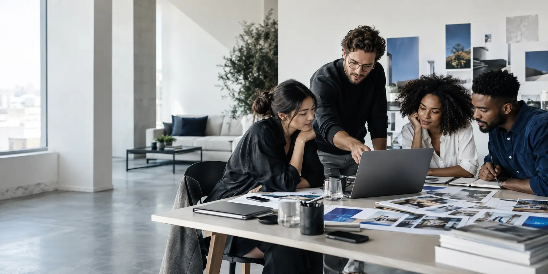 Creative marketing team collaborating on a campaign